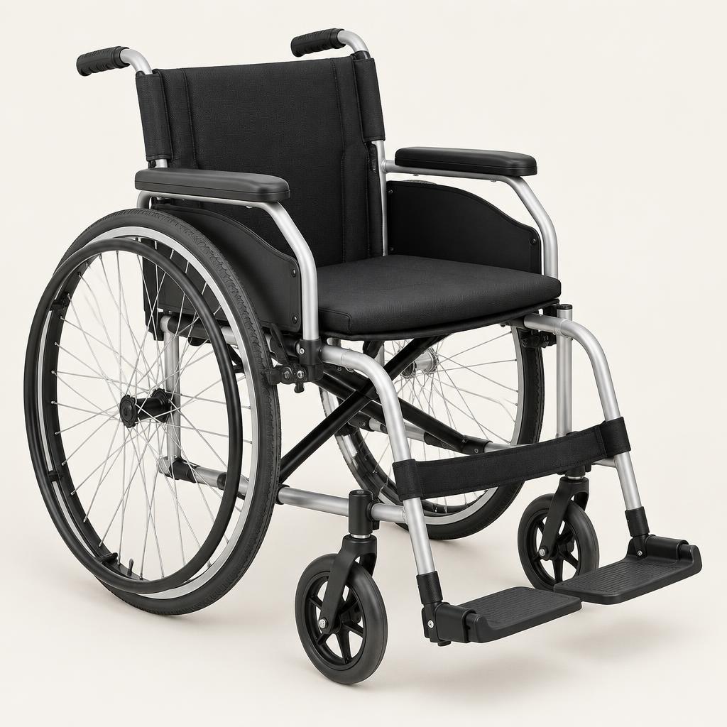 Lightweight self propelled wheelchair with large rear wheels